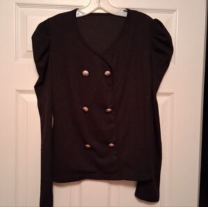 Military Style Knit BlackbCardigan. XL